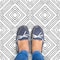 RoomMates Santorini Black & White Peel & Stick Floor Tile